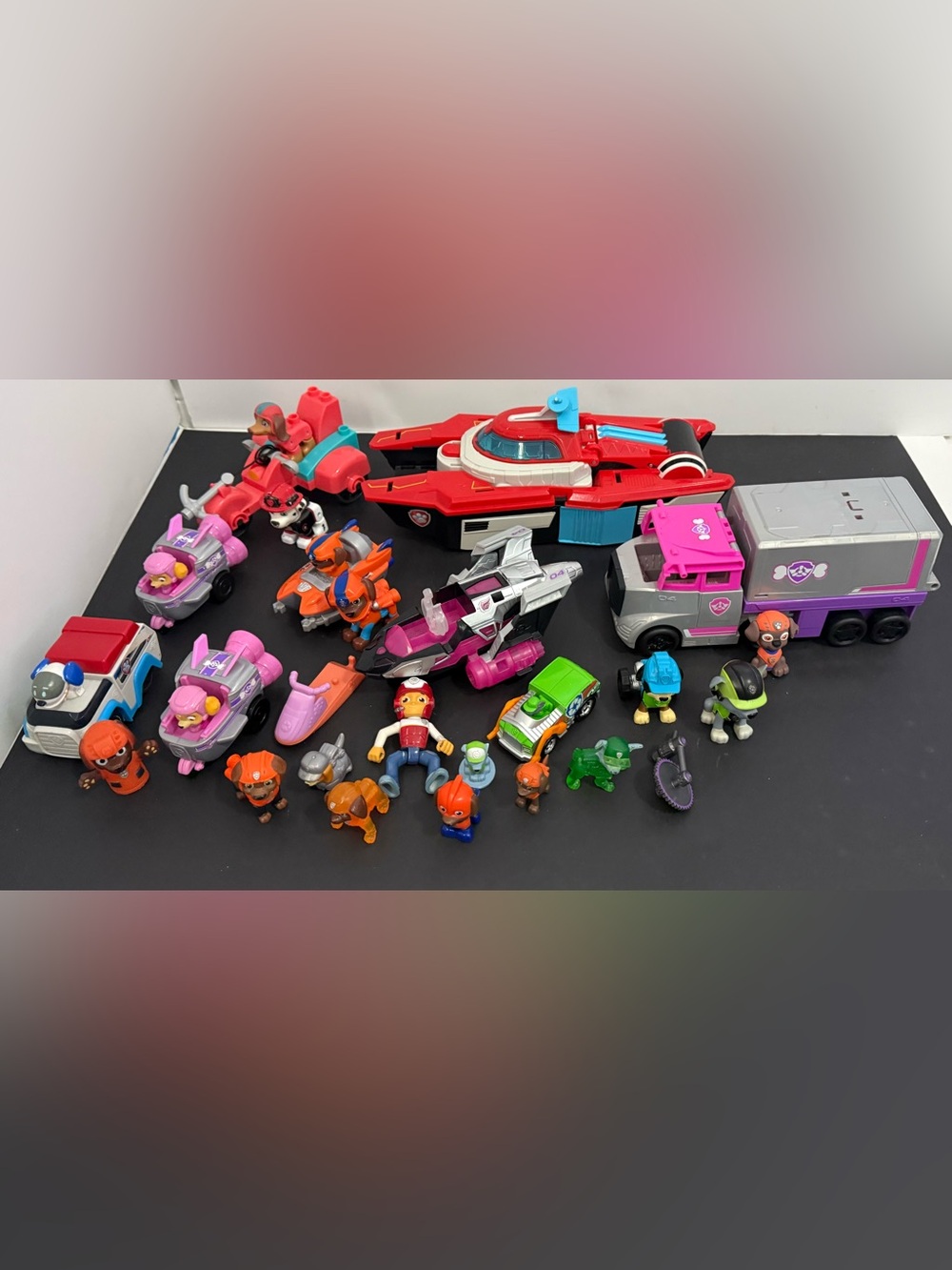 PAW Patrol Toy Lot - Pup Squad Aircraft Carrier, Big Truck Pups & Figures